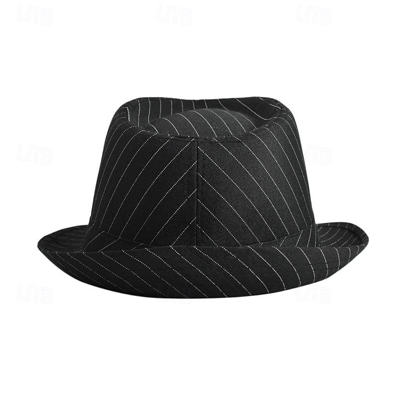Męskie Czapka Kentucky Derby Kapelusz Kapelusz imprezowy Sukienka kapelusz Czarny Biały Bawełna Moda Codzienny Ulica Codzienny Pasek Filtr przeciwsłoneczny Oddychający 2025 - $8.99 –P6
