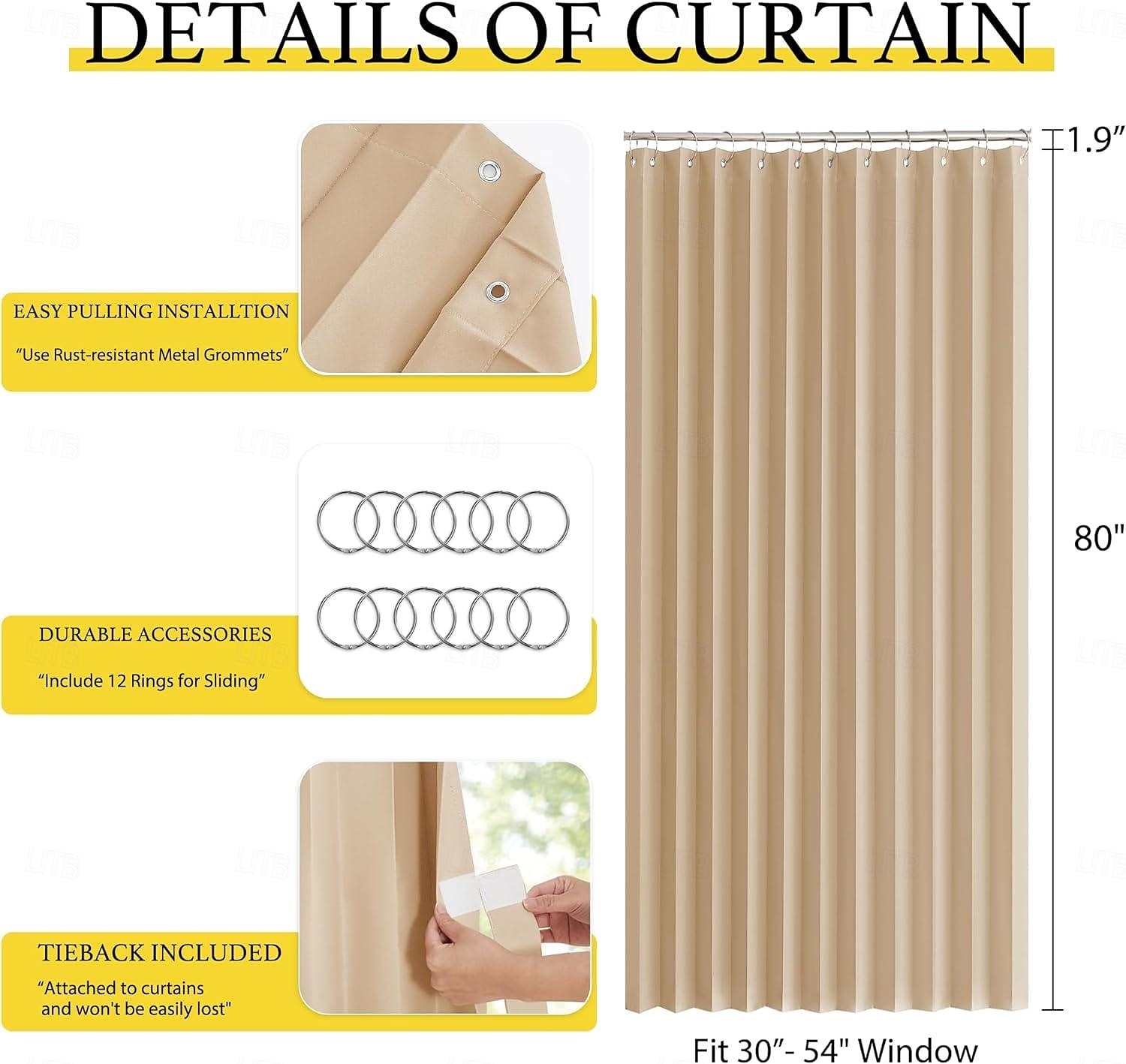 Closet Curtains, Door Curtains for Doorways, Pleated Folding Doors Curtain for Closet and Room Divider, 1 Panel 2026 - $43.99 –P3