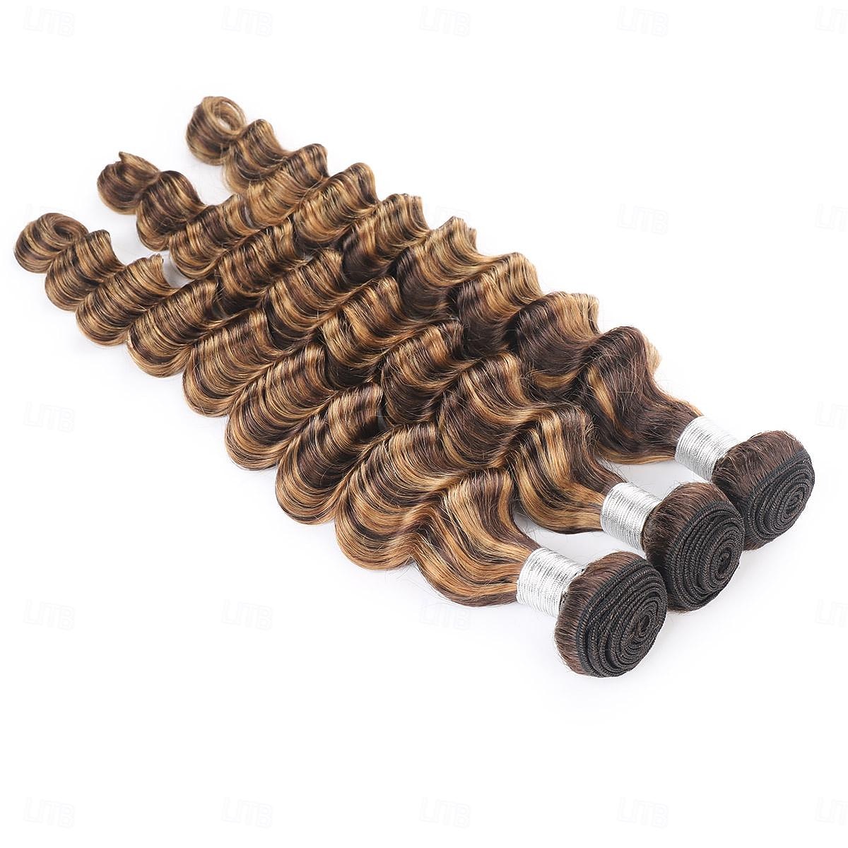 3 pacotes de extensões de cabelo humano solto, cor piano, p4/27, 10-28 polegadas, para mulheres negras de 2026 por $191.99 –P3