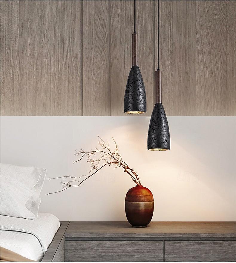 LED Pendant Light Minimlist  Stone Nordic Hanging Light 1-Light 10 cm Bedroom Dining Room 110-240V 2026 - $279.99 –P2