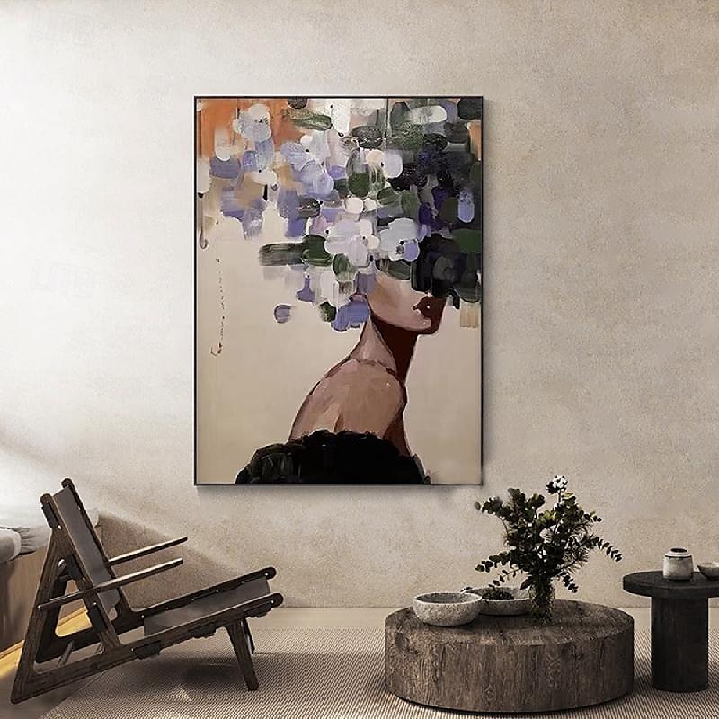 groot gezichtsloos portret schilderij handgeschilderde abstracte dame schilderij handgeschilderde vrouw gezicht kunstwerk handgemaakte muurkunst figuratieve canvas kunst schilderij ingelijste vrouw 2025 - $102.99 –P3