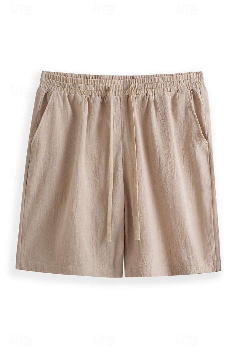 Homens Calção Shorts de verão Shorts de praia Com Cordão Cintura elástica Perna reta Tecido Conforto Respirável Curto Casual Diário Feriado Moda Estilo Clássico Cáqui Claro Azul Marinha de 2025 por $16.49 –P1