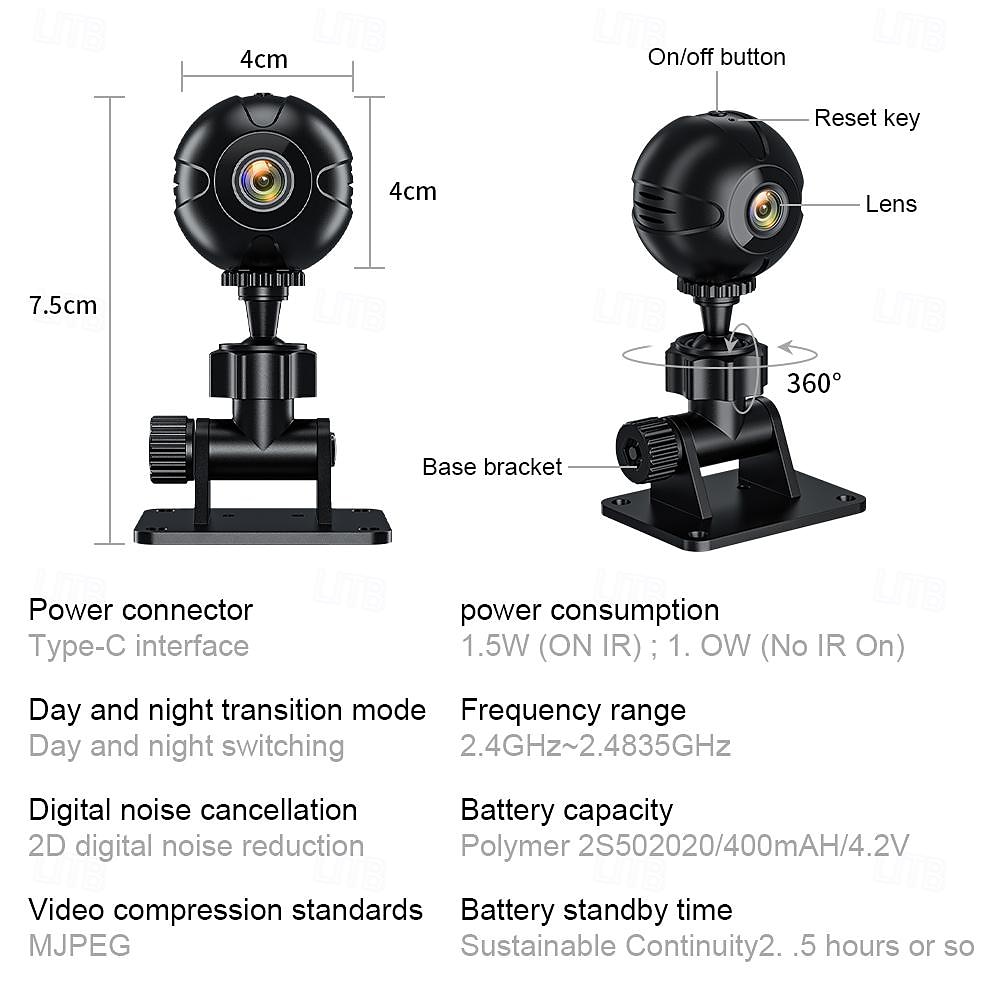 mini wifi-kamera, 1080p hd spionkamera dold med ljud och video, minikamera med nattseende rörelsedetektering för utomhus/inomhus 2026 - $35.99 –P9