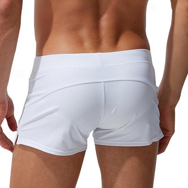 Men's Board Shorts Swim Shorts Swim Trunks Drawstring Elastic Waist Plain Comfort Quick Dry Short Holiday Beach Weekend Fashion Casual Black White Micro-elastic 2026 - $13.49 –P9
