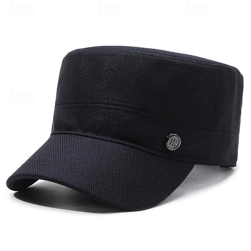 Pánské Unisex PLacatá čepice Kšiltovka Vojenská čepice Kadetský klobouk Černá Námořnická modř Polyester Vinobraní Módní Na běžné nošení ulice Denní Bez vzoru Nastavitelná Prodyšné 2025 - $8.99 –P3