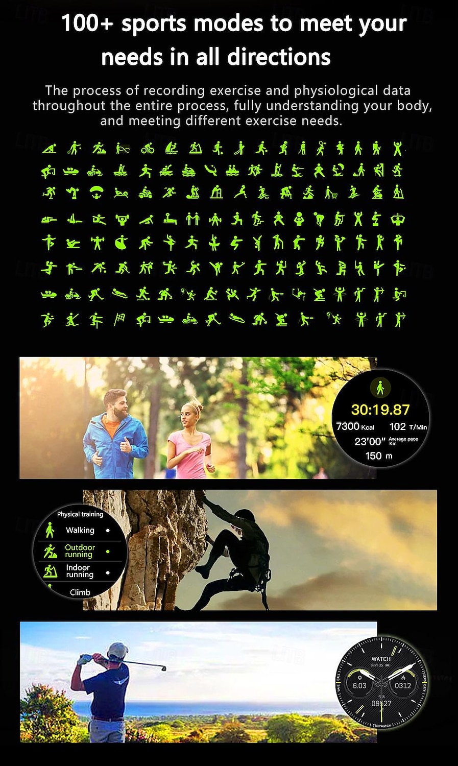 Alloy Outdoor Sports Smartwatch Men Compass 1.6inch 360*360 HD Screen Bluetooth Call Health Monitoring Smart Watch Man 2025 - $49.99 –P12