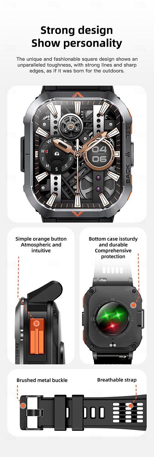 696 S50 Montre intelligente 2.02 pouce Smartwatch Montre Connectée Bluetooth ECG + PPG Podomètre Rappel d'Appel Compatible avec Android iOS Femme Hommes Mode Mains-Libres Rappel de Message IP 67 de 2025 ? $54.99 –P4