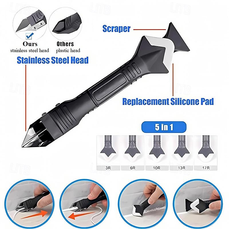 10pcs/set Silicone Caulking Tools Glass Glue Angle Scraper Stainless Steelhead Caulk Remover and Sealant Scraper for Kitchen Bathroom Window and Frames Sealant Seals 2025 - $7.99 –P2