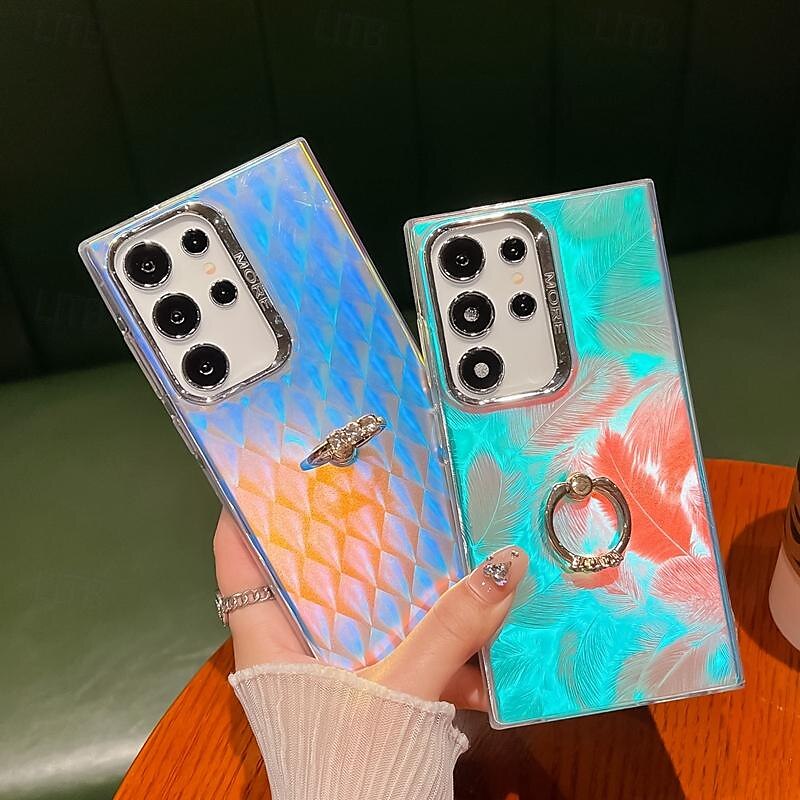 telefon Carcasă Pro Samsung Galaxy S24 S24 Ultra Plus S23 Ultra Plus S22 Ultra A55 A35 A25 A15 5G A54 A34 A14 S25 Ultra Zadní kryt Bling Glitter Lesklé Prstencová spona Nárazuvzdorné TPU Pokování 2025 - $14.99 –P5