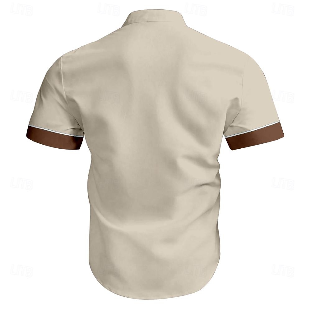 Men's Shirt Western Shirt Cowboy Shirt Short Sleeve Western Style Tribal Summer Spring Shirt Collar Yellow Green Khaki Dark Blue 2026 - $25.99 –P2