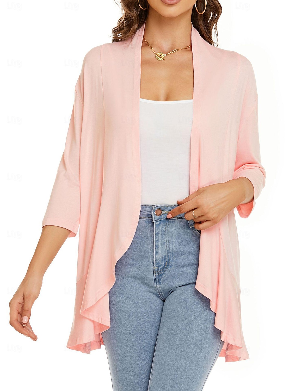 Shawls Women's Wrap Shrug Elegant Bridal 3/4 Length Sleeve Polyester Wedding Wraps With Pure Color For Party Spring & Summer 2025 - Kč559 –P14