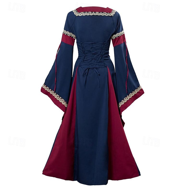 Medievale Rinascimento Abito da cocktail Vestito Abito da Ballo Fiera del Ren Manica a Campana Straniero Elfico Per donna Halloween Carnevale Mascherata LARP Fiera Rinascimentale Festival Adulti del 2025 a $58.99 –P4