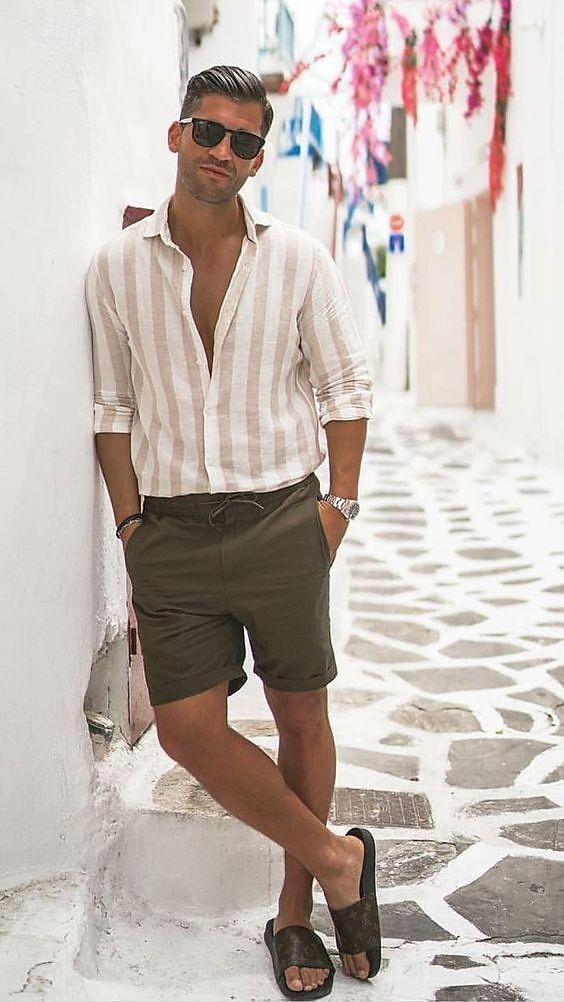 Herren Hemd Leinenhemd Sommerhemd Freizeithemd Strandhemd Knopfhemd Gestreift Urlaub Ferien Schwarz Gelb Rosa Rot Langarm Umlegekragen Frühling & Herbst Bekleidung Button-Down 2025 - $28.99 –P3