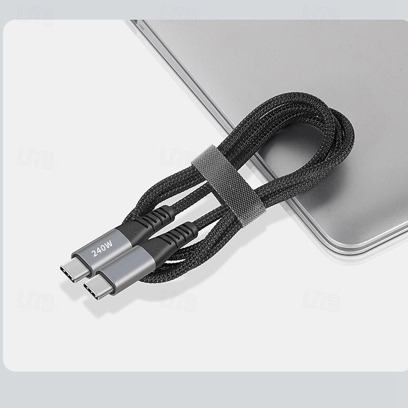 1 упаковка Кабель USB 3.0 100 Вт 3,3 фута USB-C на USB-C 6 A Кабель для зарядки Быстрая зарядка Высокая скорость передачи данных нейлон плетеный Прямой угол Прочный Назначение Macbook iPad Samsung 2025 - $15.99 –P10