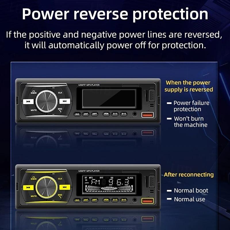 2025年 カーシステム シングル MP3 プレーヤー 内蔵 USB 1.5A 充電カード リーダー AUX FM ラジオ 音声アシスタント オートステレオ  コレクション – $35.99 –P3