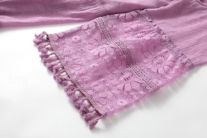 Pentru femei Rochie Mini Rochie de schimb Rochie Boho Vacanță Casual În aer liber Vacanță Zilnic Potrivire Largă Culoare pură Lungime Manșon 3/4 În V Alb Roz Îmbujorat Albastru piscină Mov Var 2025 - $42.99 –P6