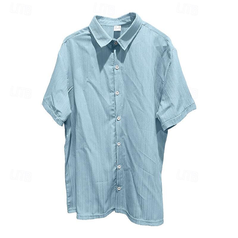 Herre Skjorte Sommerskjorte Uformell skjorte Strandskjorte Skjorte med knapper Svart Rosa Navyblå Lyseblå Kortermet عادي Aftæpning Feriereise Hawaiisk Klær Polyester Mote Fritid Bekvem 2025 - $22.99 –P2