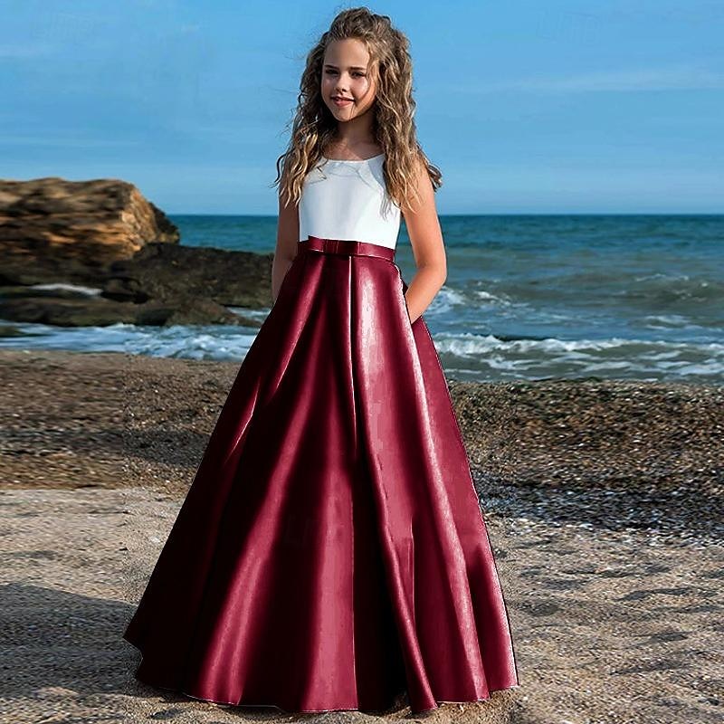 kinderkleidung Mädchen Party Kleid Feste Farbe Ärmellos Leistung Gitter Prinzessin Süß Gitter Mitte der Wade Etuikleid Tüll-Kleid Sommer Frühling Herbst 2-12 Jahre Schwarz Weiß Champagner 2025 - $60.99 –P7