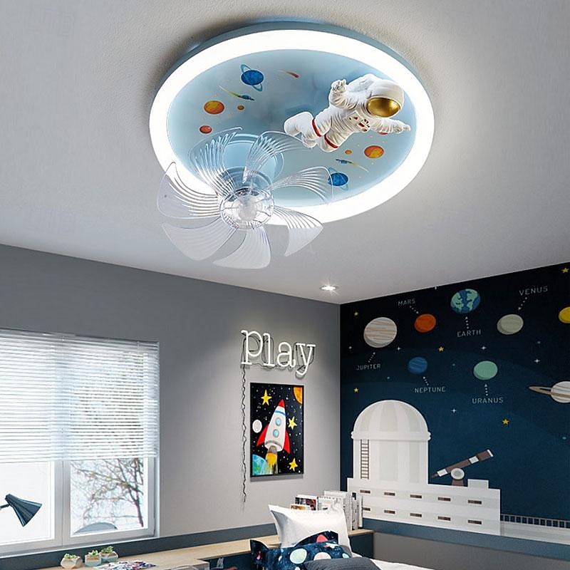 Ventilador de teto com luz led, 1 luz, 50 cm, regulável, astronauta, acrílico, quarto de bebê, brinquedo, moderno, 110-240v, apenas regulável com controle remoto de 2025 por $426.59 –P8