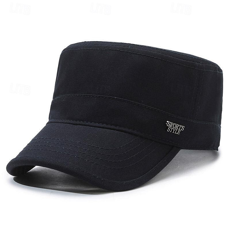 Férfi Uniszex Vadászsapka Baseball sapka Katonai sapka Kadét kalap Fekete Sötétkék Poliészter Szüret Divat Alkalmi Utca Napi Sima Állítható Légáteresztő 2025 - $8.99 –P3