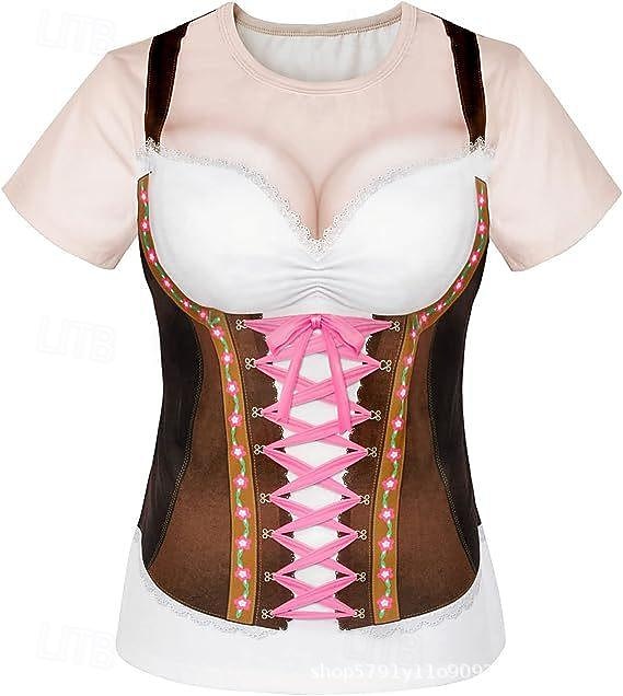 T-paita Anime 3D baijerilainen Katutyyli T-paita Kuvitettu varten Naisten Aikuisten 3D-tulostus varten Karnevaali Oktoberfest-olut Naamiaiset Rento / arki Festivaali 2026 - $17.49 –P7