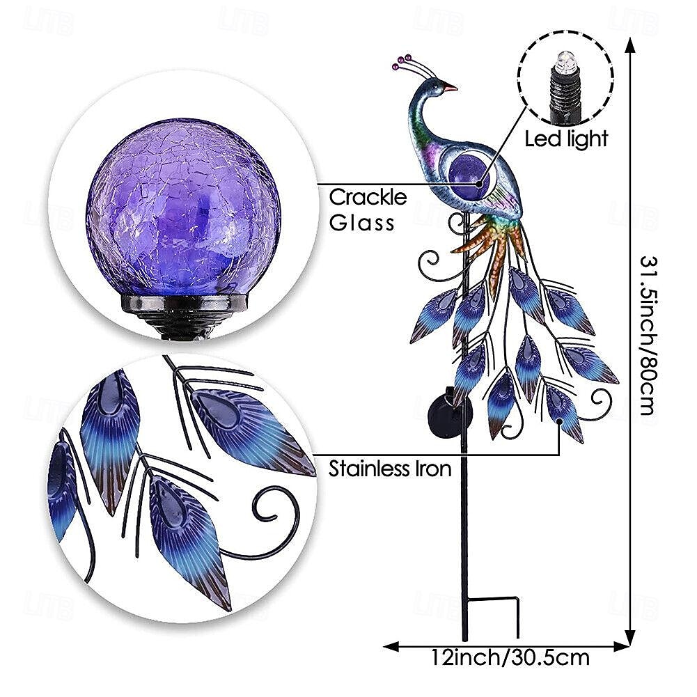 Solar Garden Lights Outdoor Metal Peacock Garden Decor Solar Path Light Stakes IP65 Waterproof Landscape Light for Outdoor Yard Walkway Patio Lawn Ornaments 2026 - $58.99 –P5