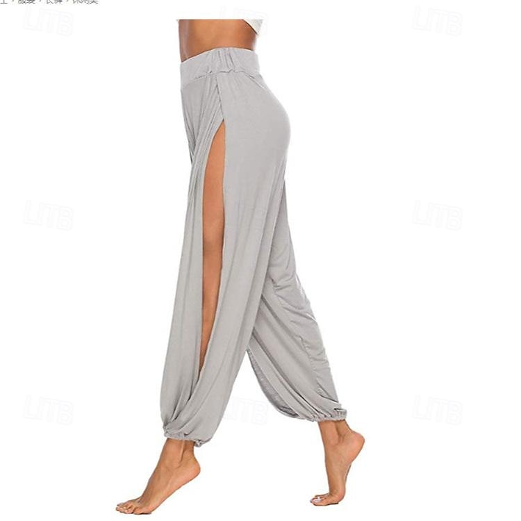 Women's EU / US Size Active Baggy Pants Harem Pants Hippie Buddha Pants Full Length High Waist Solid Colored Hole Moisture Wicking Soft Comfortable Sport Casual Daily anthracite Summer All Seasons 2025 - $17.99 –P3