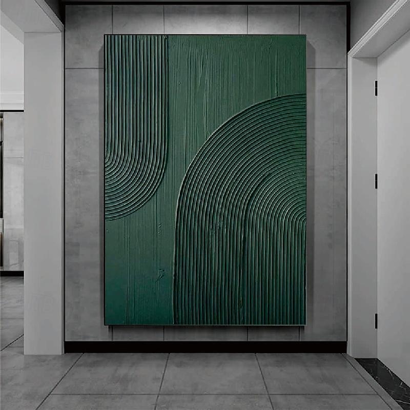handgemaltes weißes abstraktes Gemälde auf Leinwand, handgefertigte 3D-Strukturwandkunst, grünes modernes Gemälde für handgefertigte Leinwandkunst, Gemälde für Wohnzimmerdekor, trendiges Kunstwerk, 2025 - $131.99 –P5