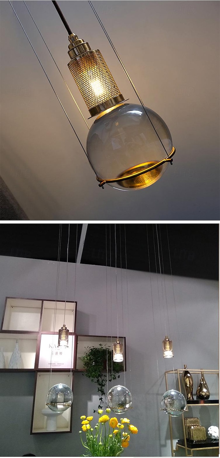LED Pendant Light Glass Ball 1-Light 15 cm Suspension Luminaire Modern Minimalist Creative Personality Meteor Shower Pendant Lamp Bedroom Dining Room 110-240V 2025 - $279.99 –P1