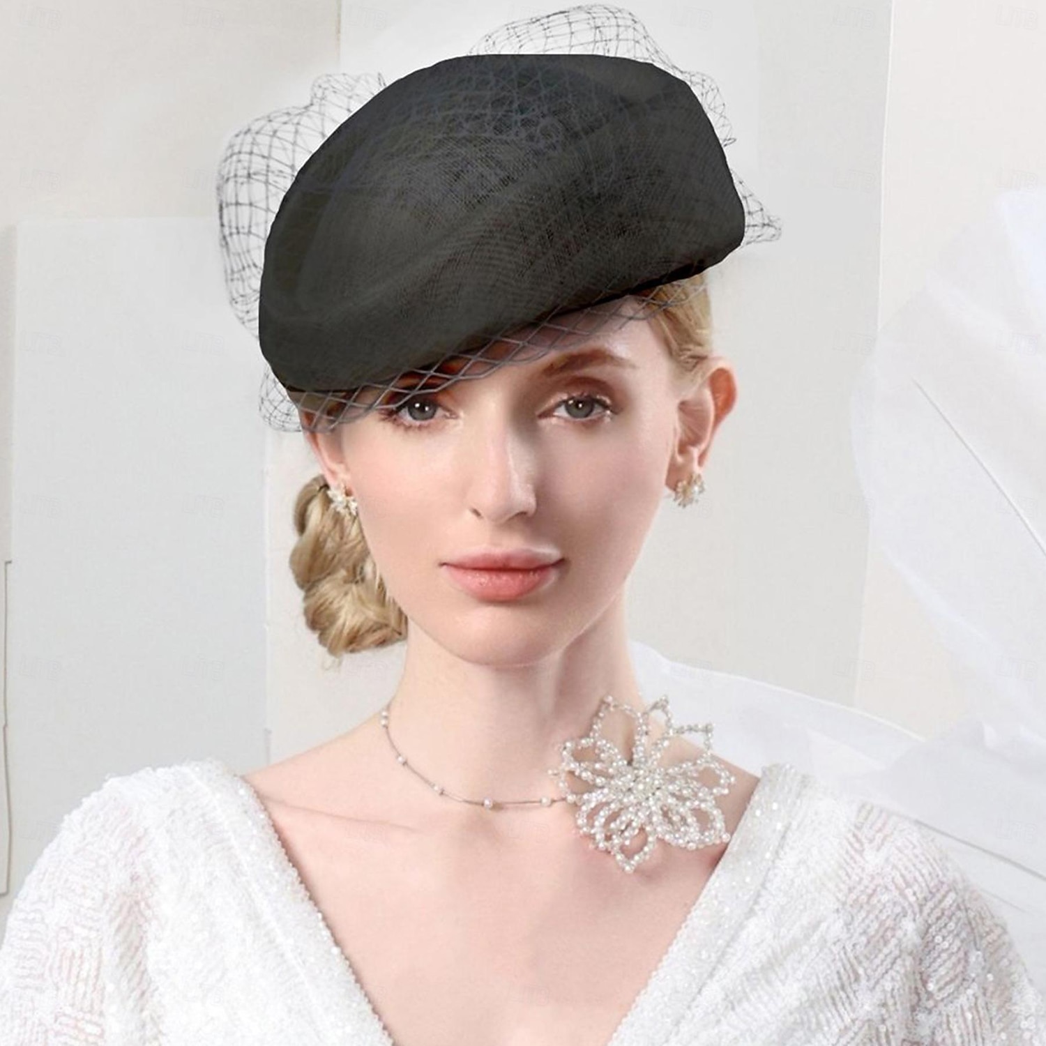 Hüte Sinamay Scheibenhut Pillbox-Hut Schleierhut Cocktail Abendgesellschaft Elegant Britisch Mit Schleife Tüll Kopfschmuck Kopfbedeckung 2026 - $51.99 –P9