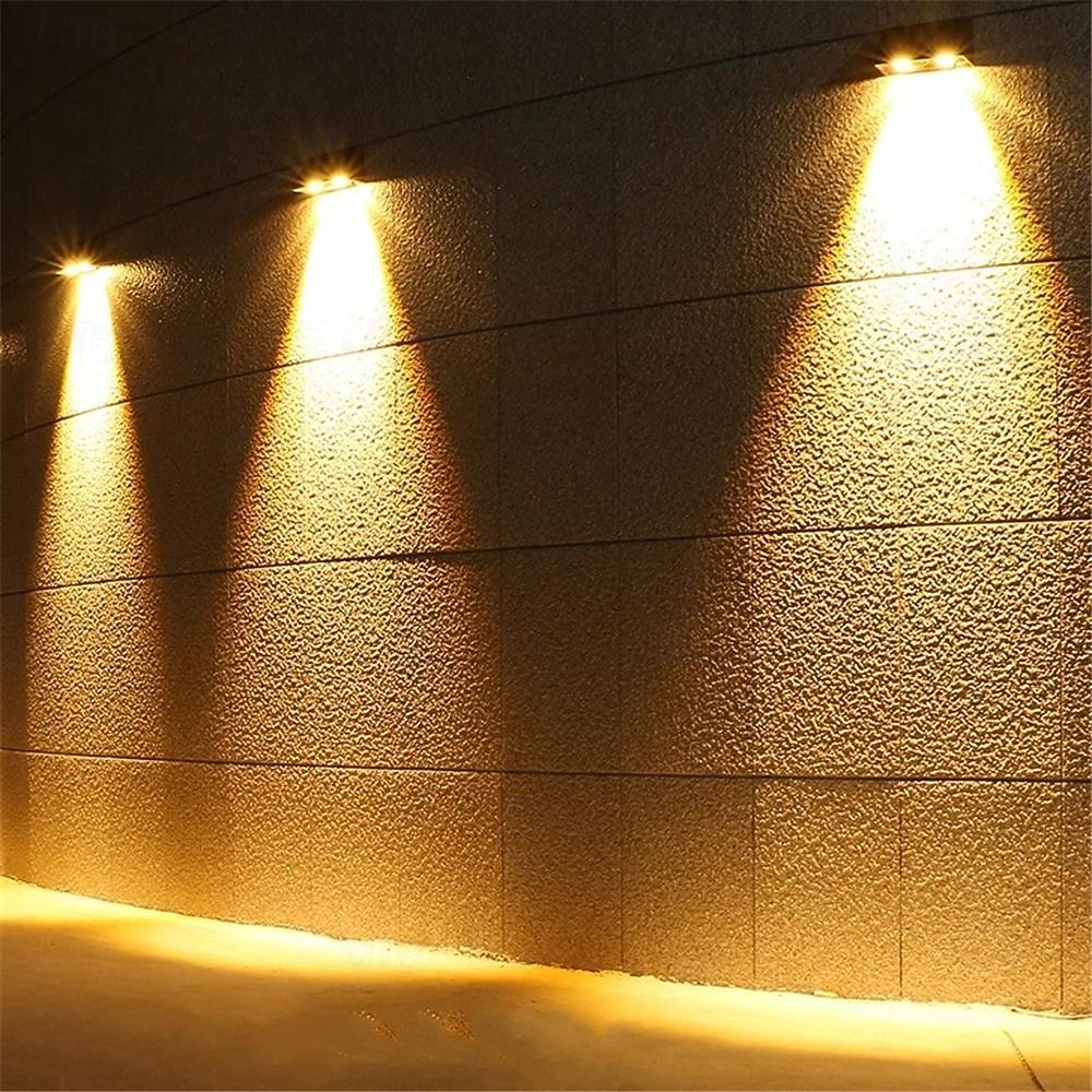 modern minimalistisk solenergi vägg tvätt ljus, sloar steg trapp ljus vattentät innergård däck ljus trädgård yttervägg utomhus dekor solar staket lampa trädgård innergård belysning 1st 2026 - $19.49 –P3