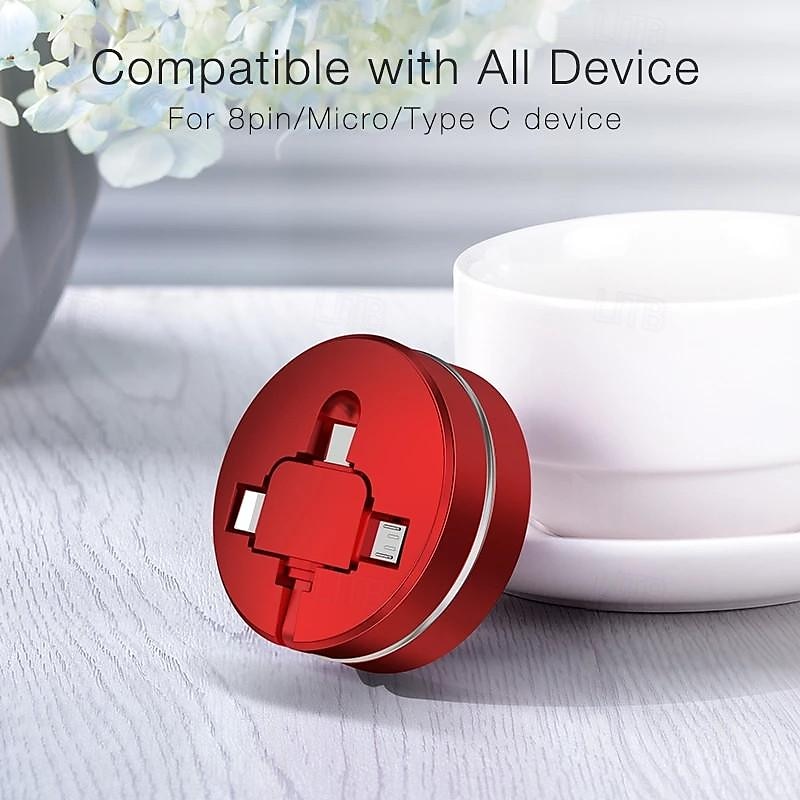 cafele подходит для Apple, кабель для передачи данных 3-в-1, 1 перетаскивание, 3, выдвижной кабель для зарядки мобильного телефона, многофункциональный, быстрая зарядка 5А 2025 - $18.99 –P5