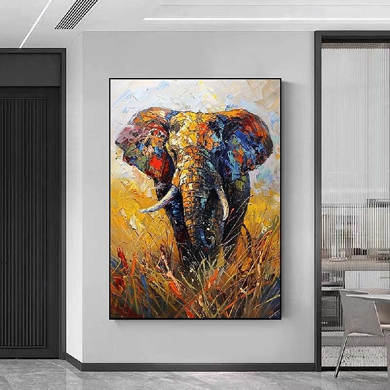 Kit Pittura A Olio Con Numeri YEESAM ART, 40x50cm, Tela Con Gatti E Elefanti, Per Adulti E Bambini, Con Lente D'ingrandimento
