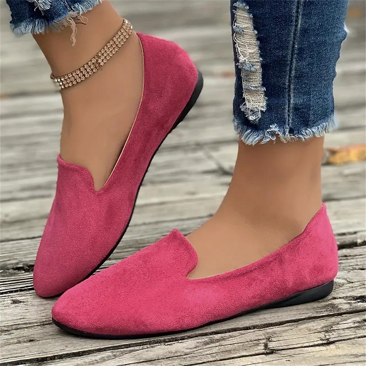 Mocasines sin cordones de ante amarillo para mujer: zapatos planos casuales cómodos para uso diario 2025 - $19.99 –P2
