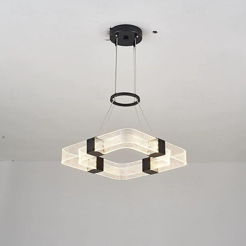 LED Pendant Light Dimmable 40/50cm 1-Light Square Line Design Island Design Copper Geometrical Contemporary Modern Dining Room Cafes 110-240V 2025 - $499.99 –P5