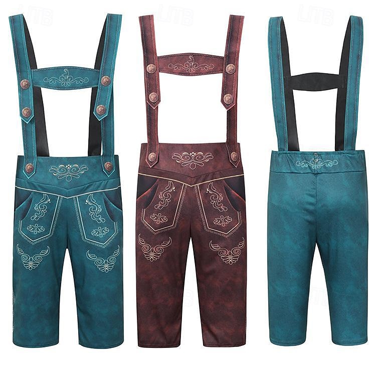 Karnawał Piwo Oktoberfest Kostium Stroje Lederhosen Koszula Bawaria Niemiecki Monachium Łąki Męskie Tkanina w stylu tradycyjnym Koszula Szorty 2025 - $38.99 -P3