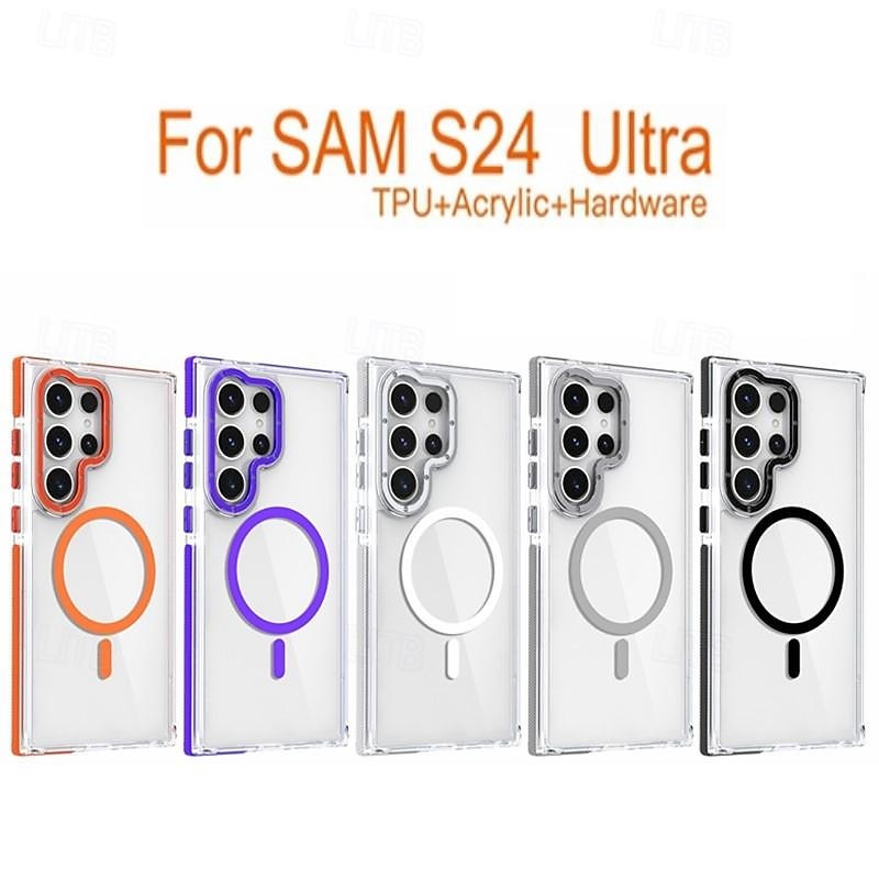 telefoon hoesje Voor Samsung Galaxy S25 Ultra S24 Ultra Plus S23 Ultra Plus S21 FE A55 A35 A25 A15 5G A54 A34 A14 S20 FE Achterkant Transparant Ondersteuning draadloos opladen Schokbestendig TPU Acryl 2025 - $18.99 –P1