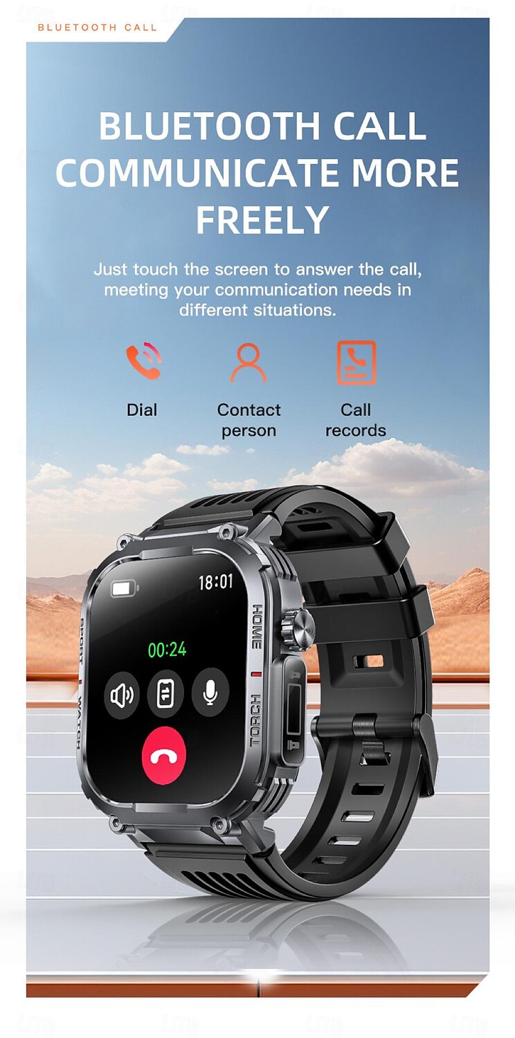 2025年 696 S320B スマートウォッチ 2.02 インチ スマートブレスレット ブルートゥース 歩数計 着信通知 睡眠サイクル計測器 と互換性があります Android iOS 男性 ハンドフリーコール メッセージ受信通知 ステップトラッカー IP 67 44mmの時計ケース  コレクション – $54.99 –P8