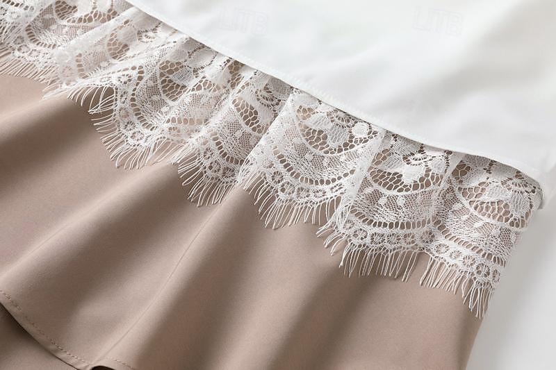 Vestido bohemio blanco para mujer, vestido de encaje, vestido con capas detalladas, sin mangas, escote redondo, blanco tostado, informal, para verano, fiesta en la playa, ropa de corte relajado 2025 - $32.99 –P4