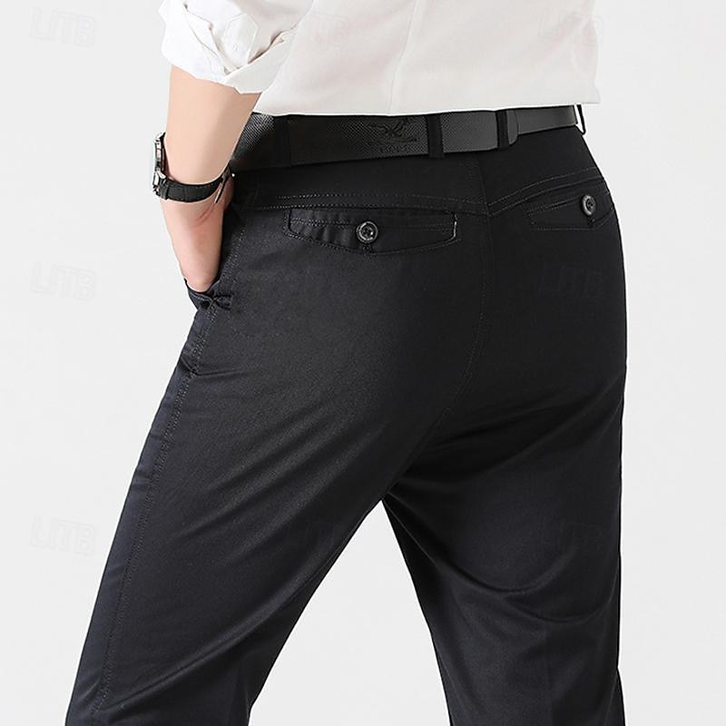 Herren Abschlußfeier Hose Chinos Chinohose Tasche Einfach Komfort Atmungsaktiv Outdoor Täglich Ausgehen Mode Lässig Schwarz Khaki 2025 - $16.49 –P9
