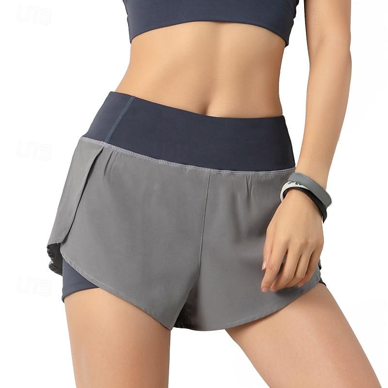 Pantalones Cortos De Cintura Alta Peach Perfect - Dark Gray Melange