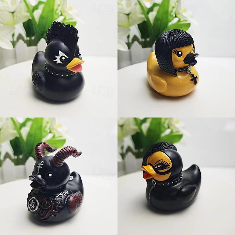 duckieville πάπια goth σατανική πάπια, γοτθική πανκ ρητίνη συλλεκτικά ειδώλια πάπιες, χαριτωμένα χειροτεχνήματα με αγάλματα μικρής πάπιας, καινοτόμα διακοσμητικά στολίδια πάπιας σατανά αποκριάτικη διακόσμηση 2025 - $12.49 –P1