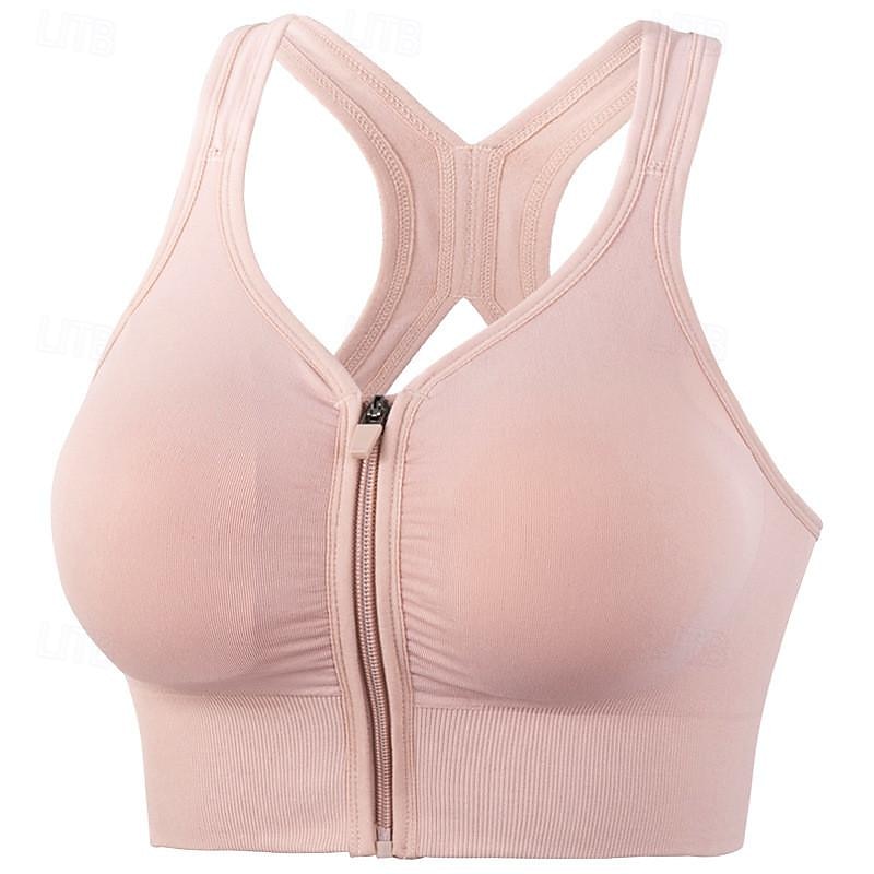 Mulheres Sustentação Leve Sutiã Esportivo Sutiã de corrida Sem costas Bojo Removível Good Top Acolchoado Ginástica Esportes Relaxantes Corrida Respirável Leve Macio Preto Rosa claro Azul Cor Sólida de 2025 por $17.99 –P1