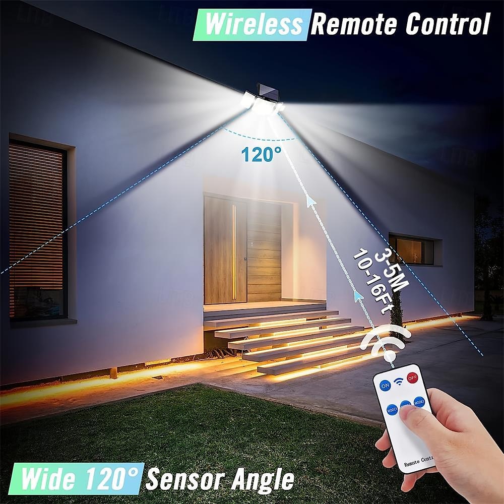 Solar Flood Lights Shustar-280 LED Outdoor Solar Light with Motion Sensor Solar Security Light with Remote Control 3 Modes 3-Head with Extension Cable for Yard Garage Porch 2025 - $42.99 –P5