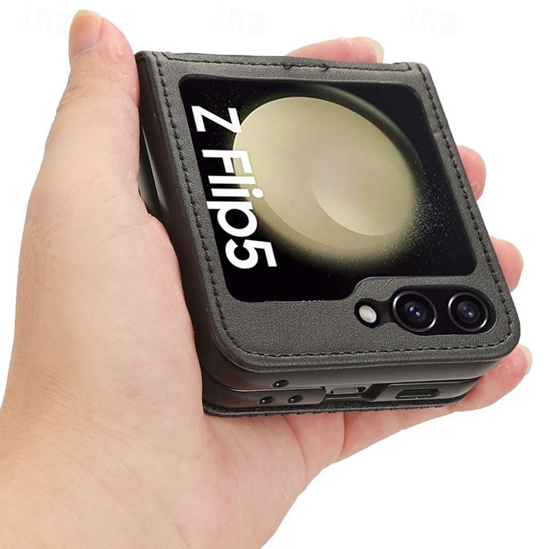 téléphone Coque Pour Samsung Galaxy Z Flip 5 Z Flip 4 Z Flip 3 Couvercle rabattable Fente pour carte Antichoc Rétro PC faux cuir de 2025 ? $17.99 –P5