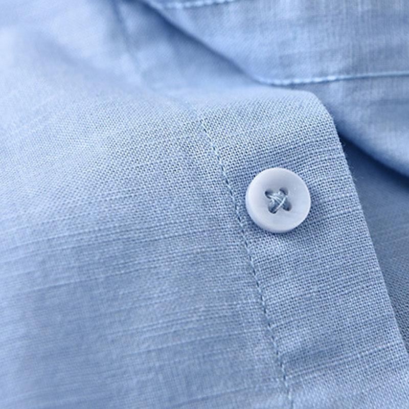 Per uomo Camicia Camicia di lino Camicia con colletto cinese Camicia con colletto alla coreana Camicia casual Camicia di cotone Semplice Vacanza Camicia hawaiana Bianco Blu Beige Manica Lunga del 2025 a $45.99 –P7