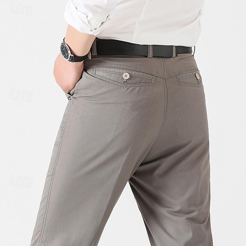 Herren Abschlußfeier Hose Chinos Chinohose Tasche Einfach Komfort Atmungsaktiv Outdoor Täglich Ausgehen Mode Lässig Schwarz Khaki 2025 - $16.49 –P10