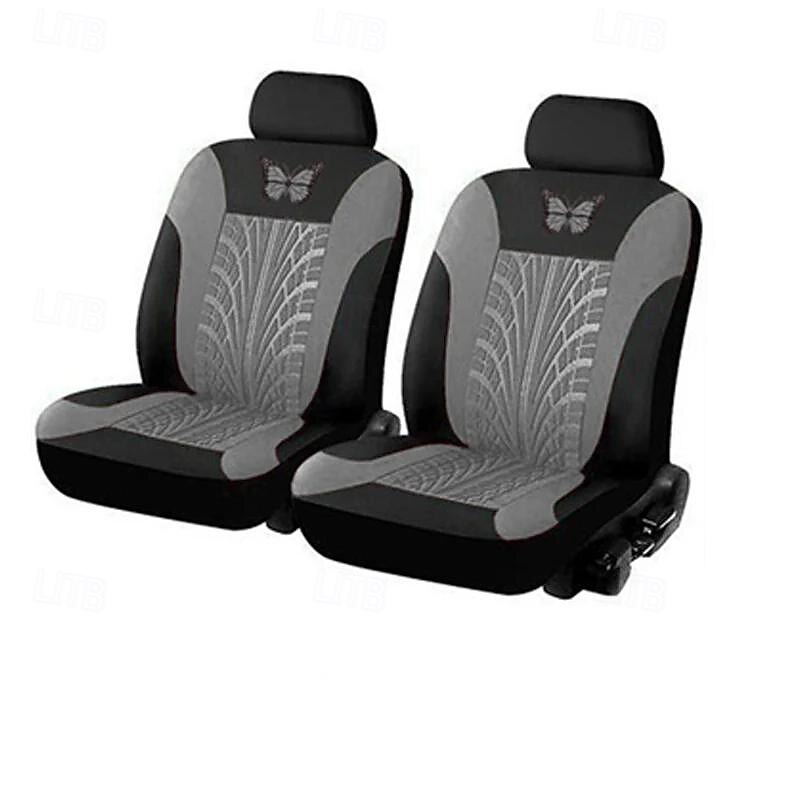 Fyautoper novas capas de assento de carro de 5/2 lugares com padrão absoluto bordado universal tecido respirável airbag seguro suv assento protetor acessórios de 2025 por $41.99 –P17
