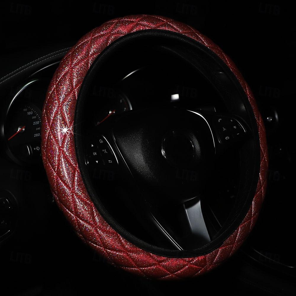 FYAUTOPER Car steering wheel cover new flash gold quilted three-dimensional without inner ring tightness 1 PCS 2025 - $10.99 –P9