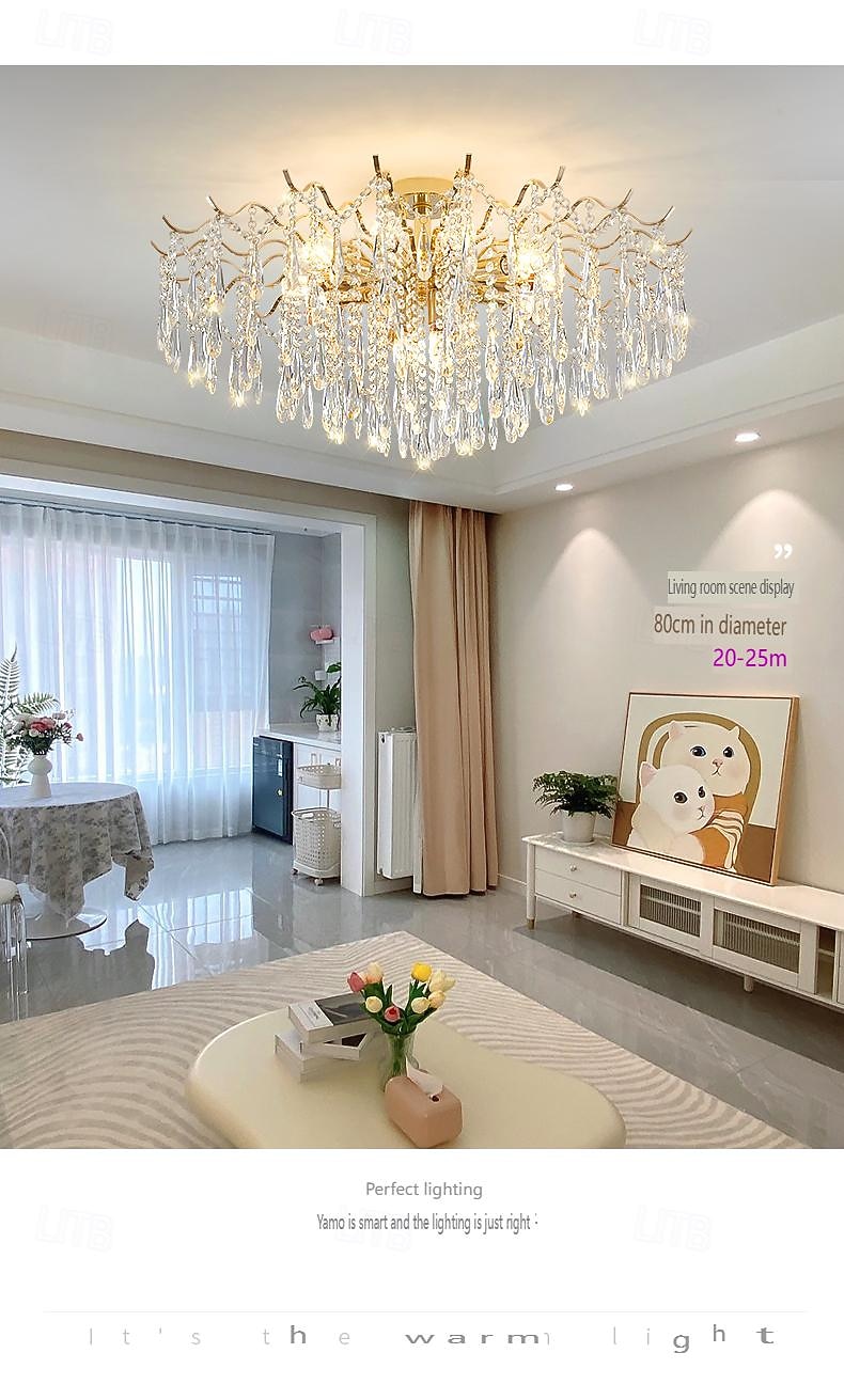πολυέλαιος led 42/50/60/80/100cm 6/10/12/14/16 λαμπτήρας κεφαλής δεν περιλαμβάνεται επιμεταλλωμένο φινίρισμα κρυστάλλινο μέταλλο μοντέρνο μοντέρνο μοντέρνο στυλ κρεβατοκάμαρας τραπεζαρία μίνι κρεμαστό 2025 - $223.59 –P7